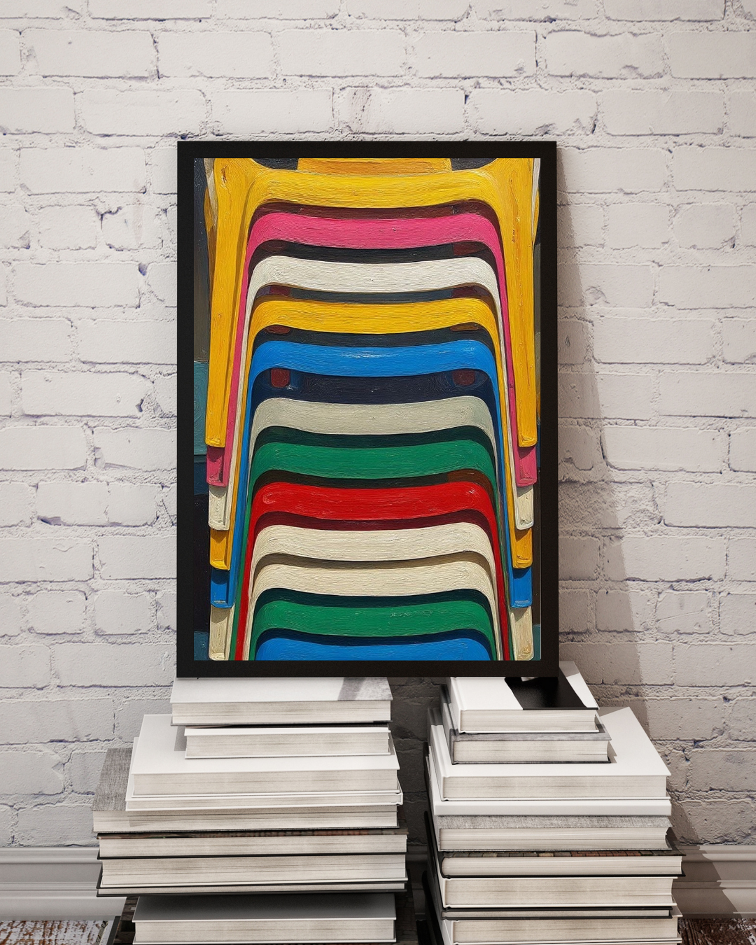 Stacked Chairs Print – Mediterranean Nostalgia Collection