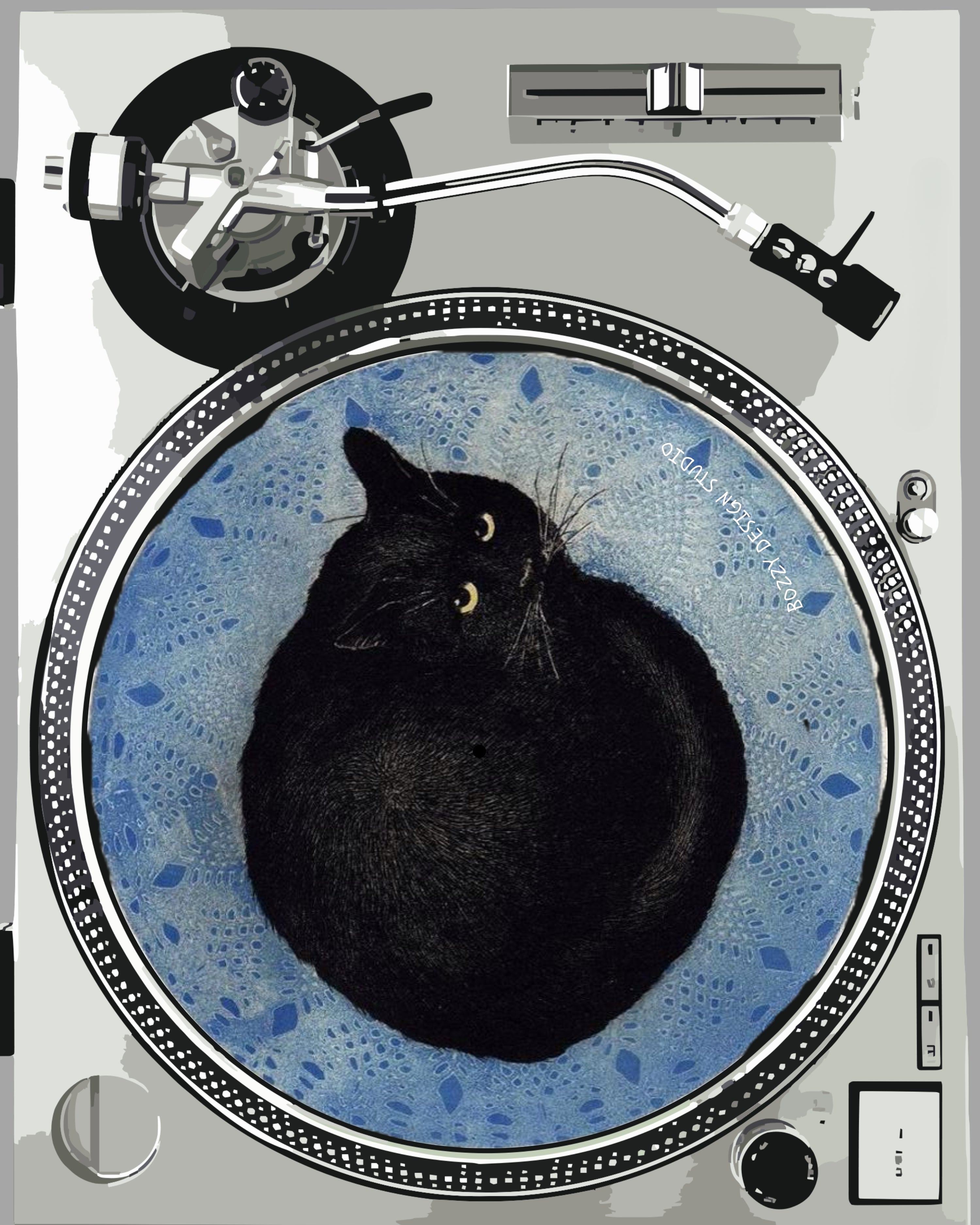 Black Cat Slipmat – Mediterranean Nostalgia Collection