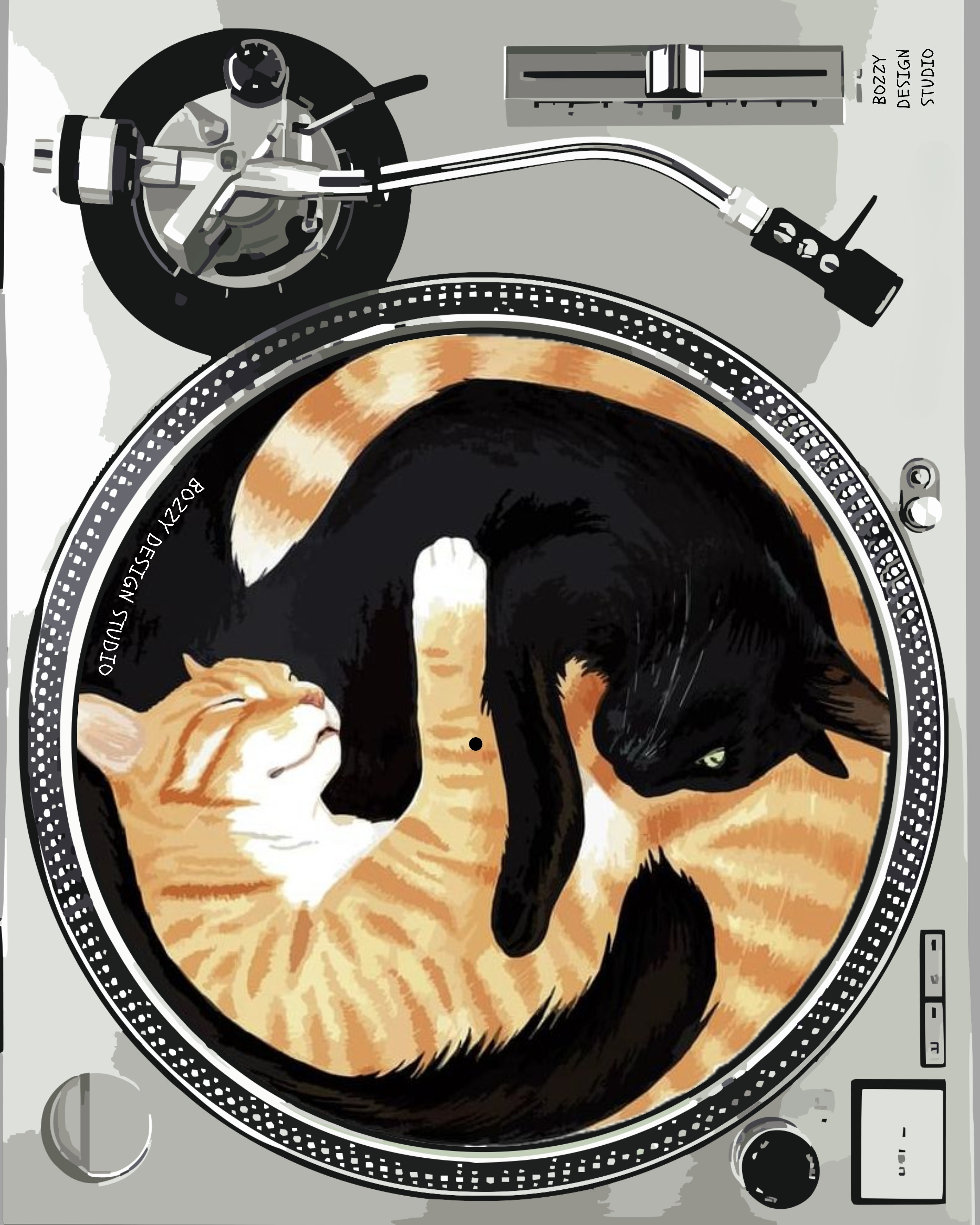 Twin Cats Slipmat – Mediterranean Nostalgia Collection