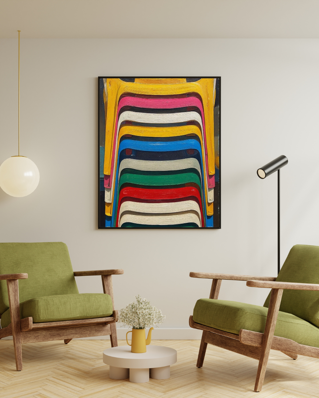 Stacked Chairs Print – Mediterranean Nostalgia Collection