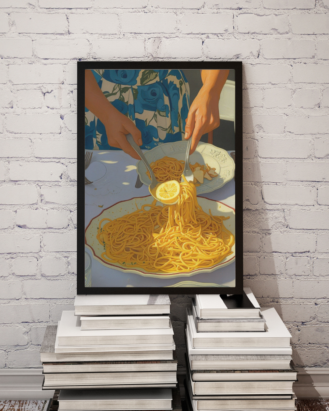 Lemon Pasta Print - Mediterranean Nostalgia Collection