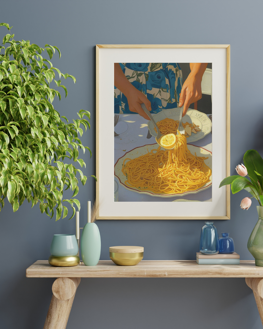 Lemon Pasta Print - Mediterranean Nostalgia Collection