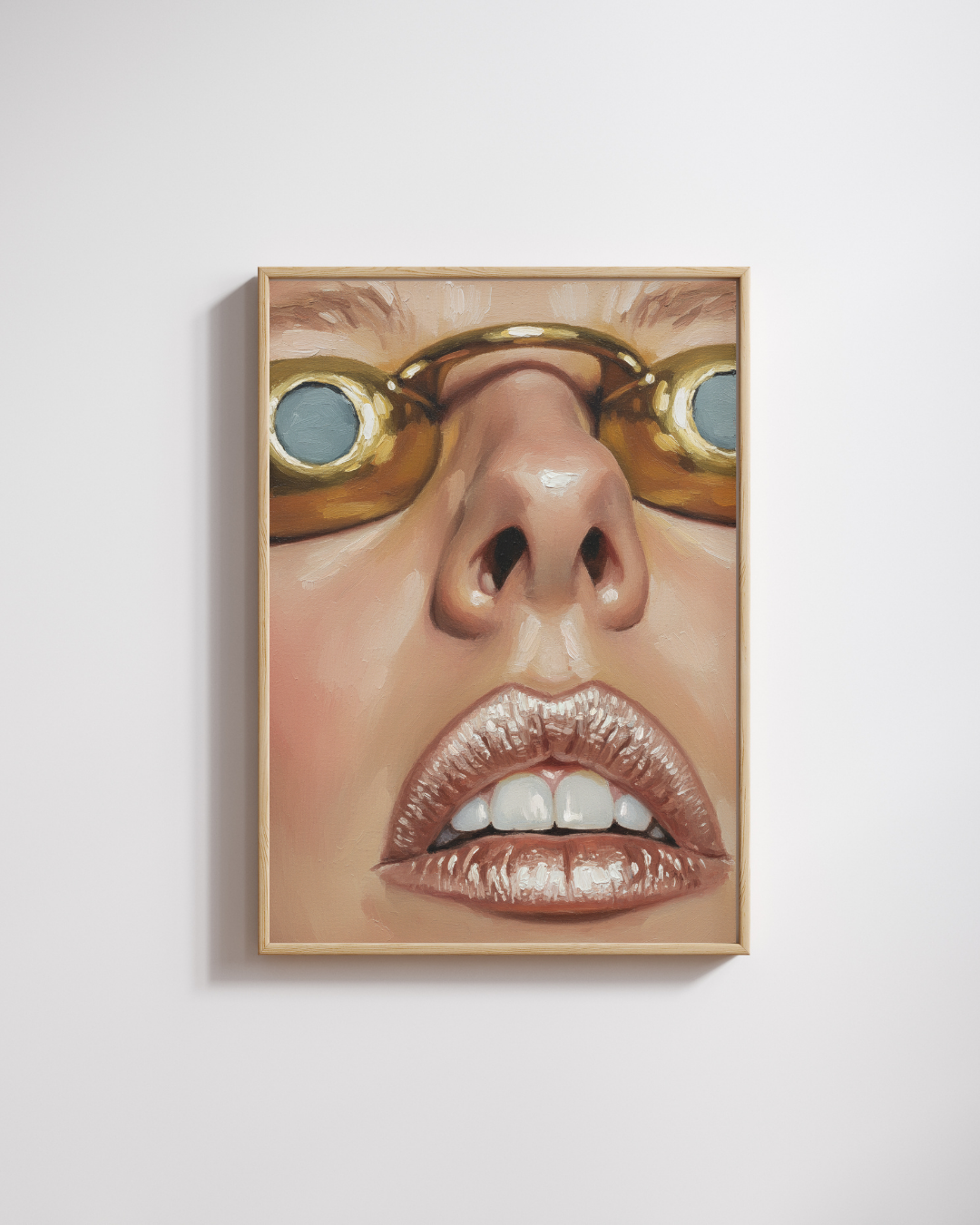 Golden Sunglasses Portrait Print - Mediterranean Nostalgia Collection