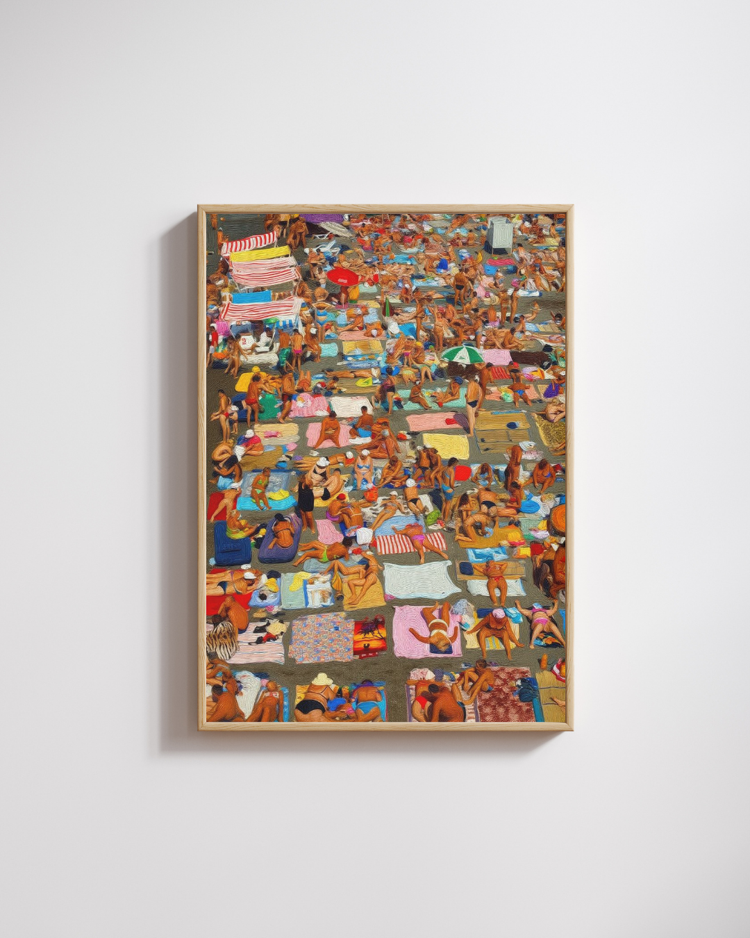 Crowded Beach Print – Mediterranean Nostalgia Collection