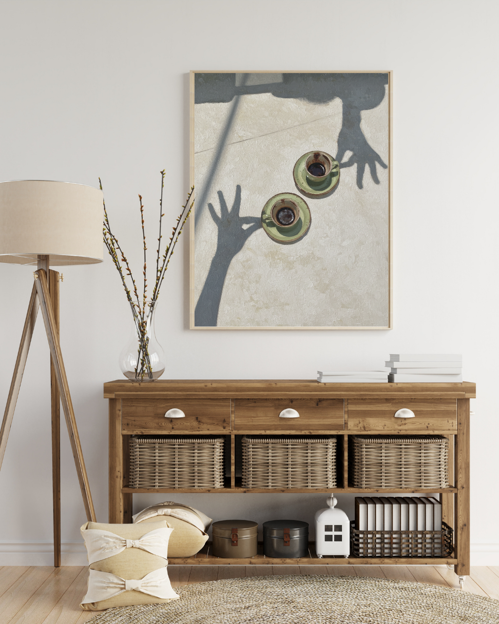 Coffee Shadows Print - Mediterranean Nostalgia Collection