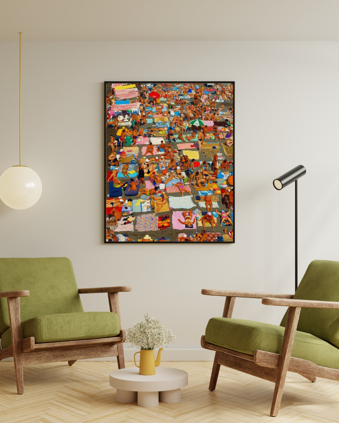 Crowded Beach Print – Mediterranean Nostalgia Collection