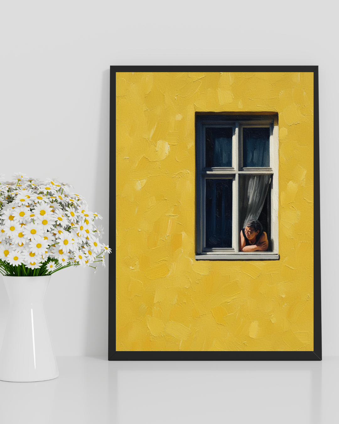 Yellow Wall Window Print - Mediterranean Nostalgia Collection