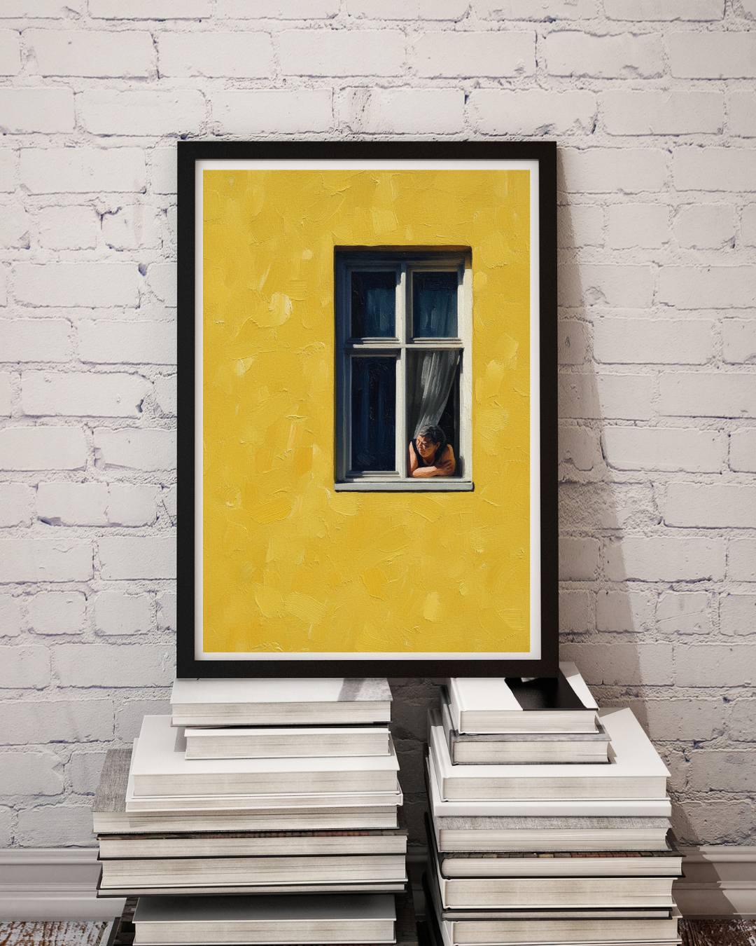 Yellow Wall Window Print - Mediterranean Nostalgia Collection