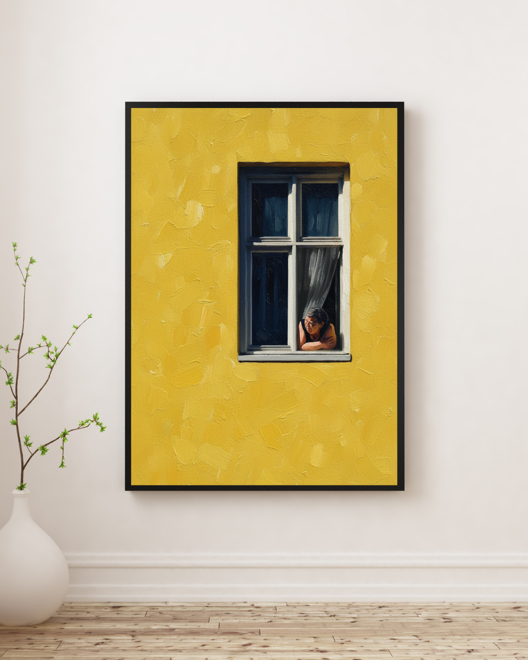 Yellow Wall Window Print - Mediterranean Nostalgia Collection