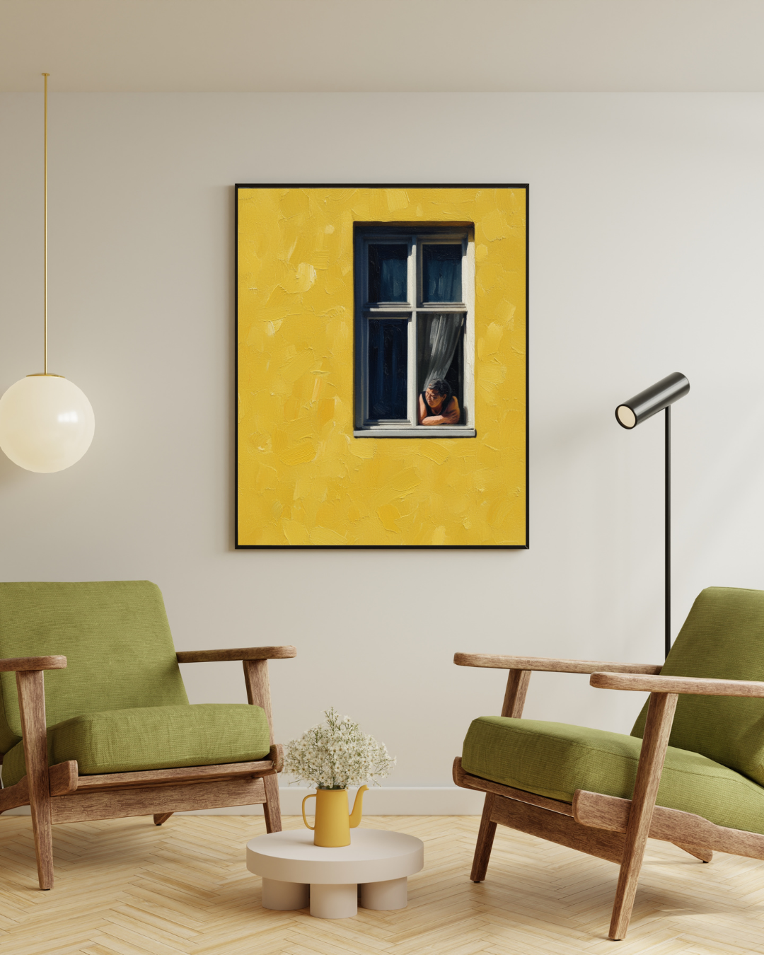 Yellow Wall Window Print - Mediterranean Nostalgia Collection