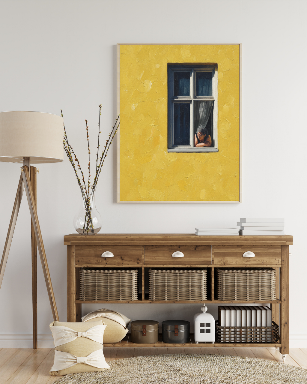 Yellow Wall Window Print - Mediterranean Nostalgia Collection
