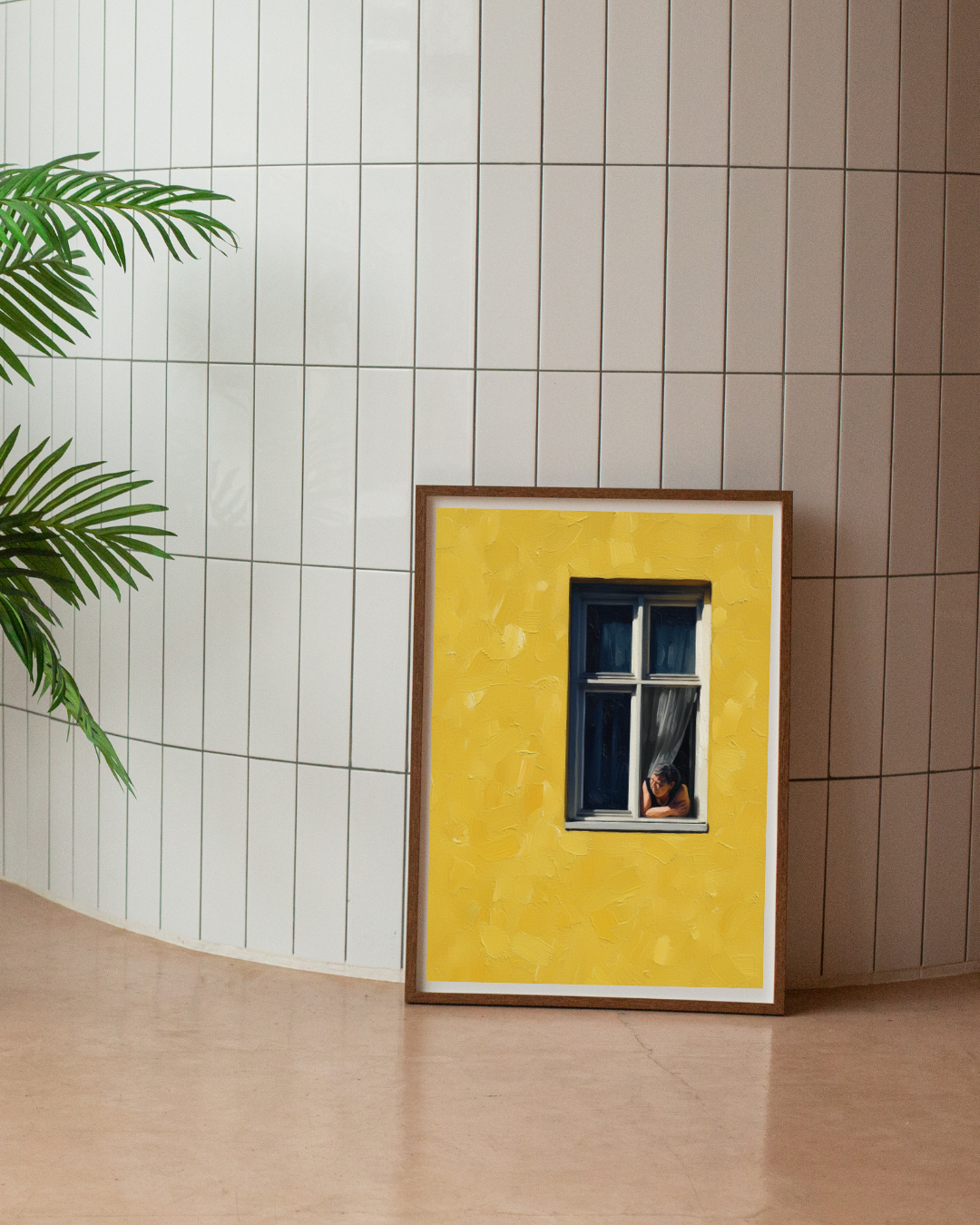Yellow Wall Window Print - Mediterranean Nostalgia Collection
