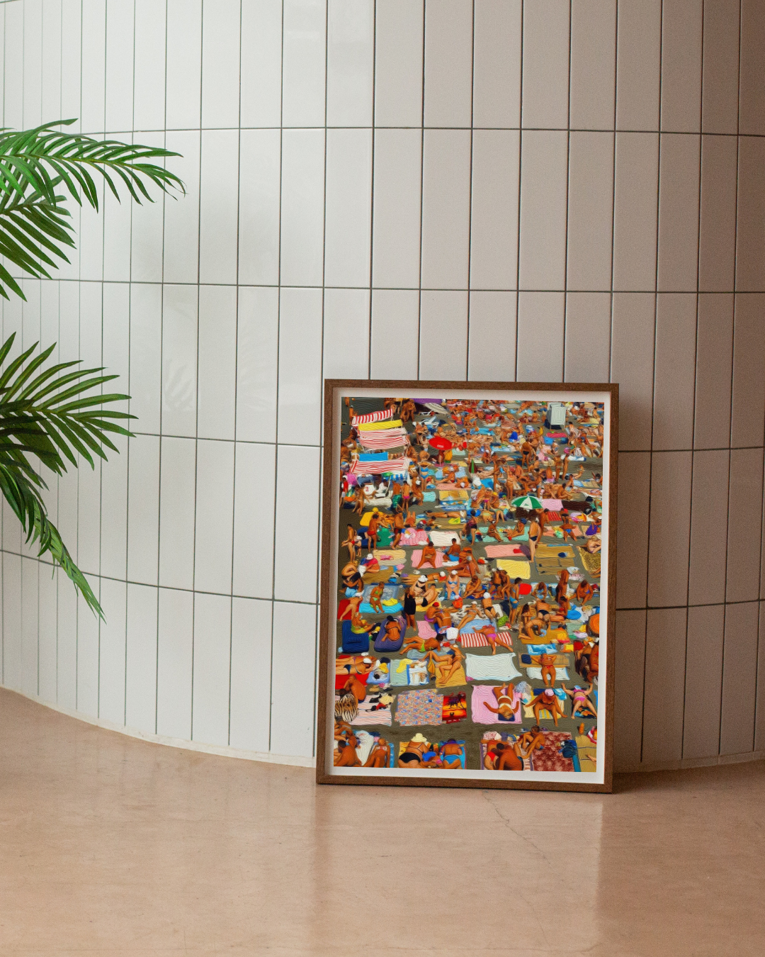 Crowded Beach Print – Mediterranean Nostalgia Collection