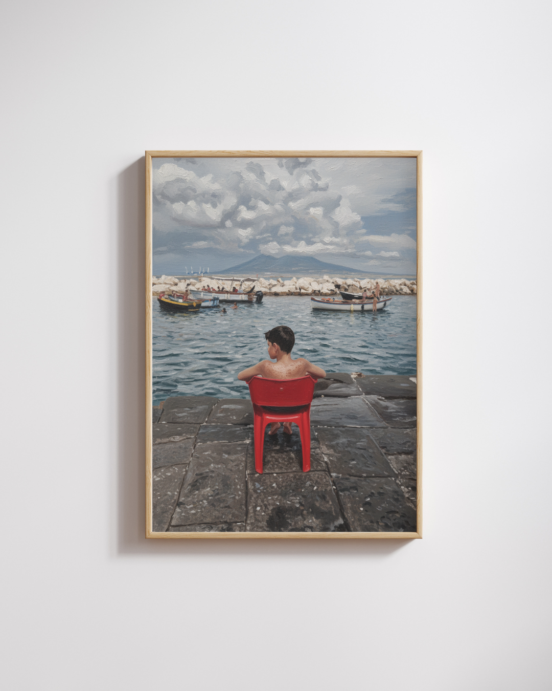Harbor View Boy Print - Mediterranean Nostalgia Collection