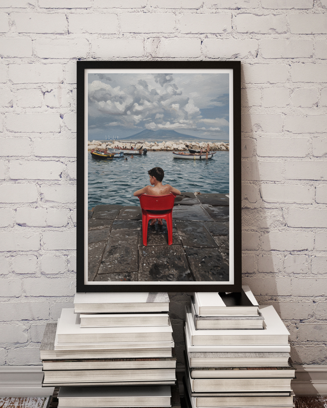 Harbor View Boy Print - Mediterranean Nostalgia Collection