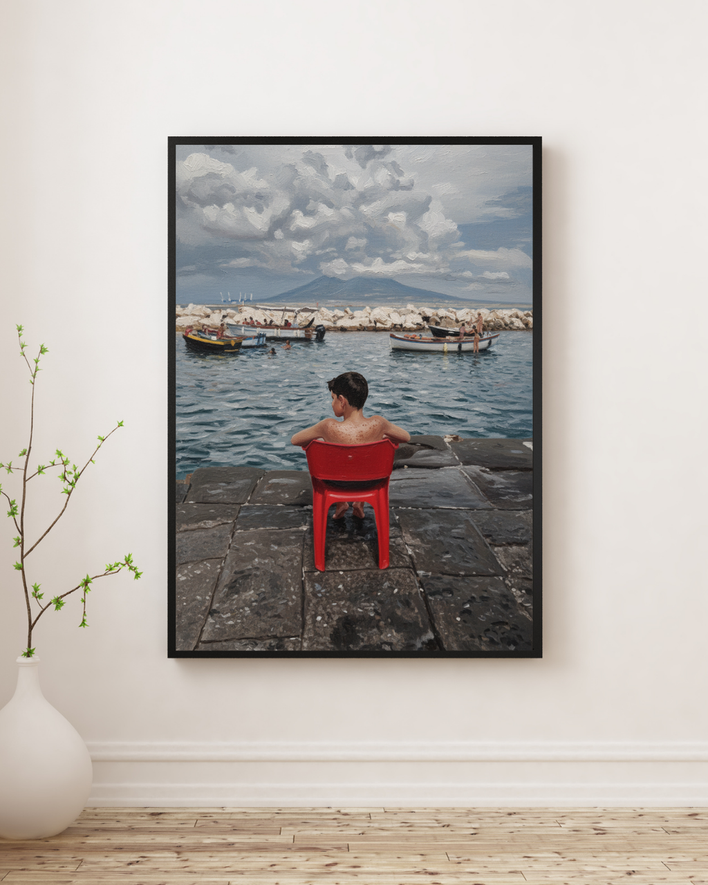 Harbor View Boy Print - Mediterranean Nostalgia Collection