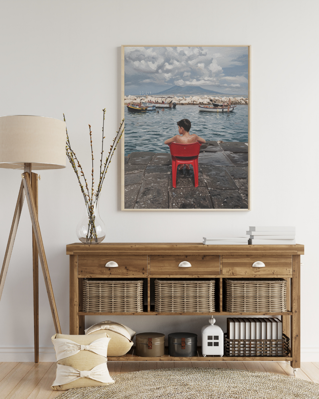 Harbor View Boy Print - Mediterranean Nostalgia Collection