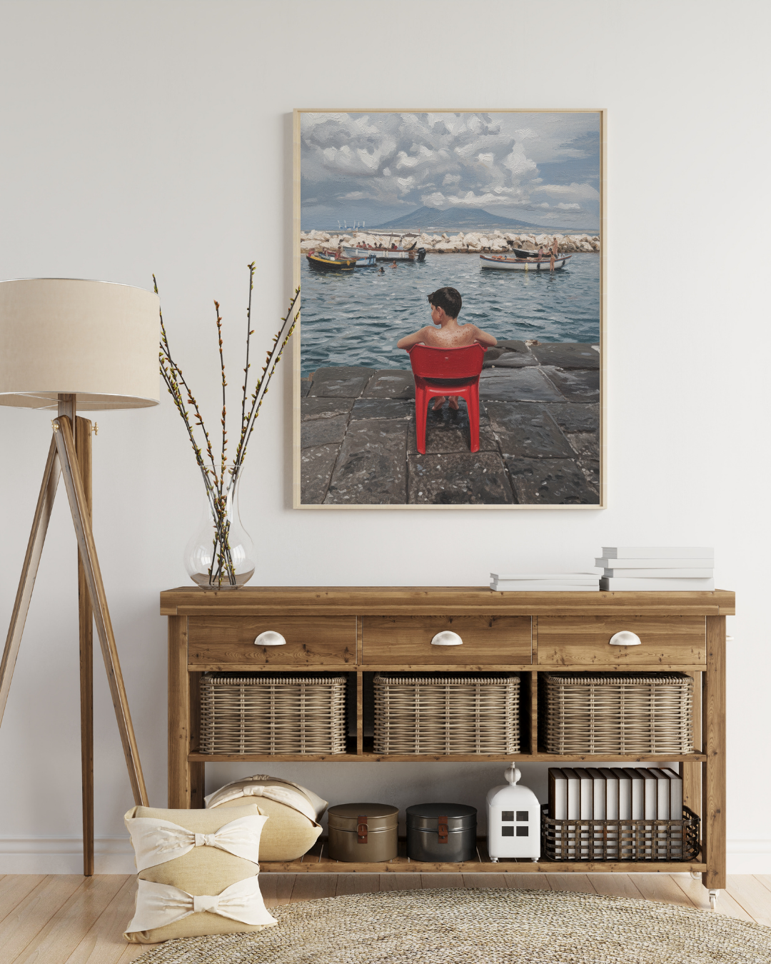 Harbor View Boy Print - Mediterranean Nostalgia Collection