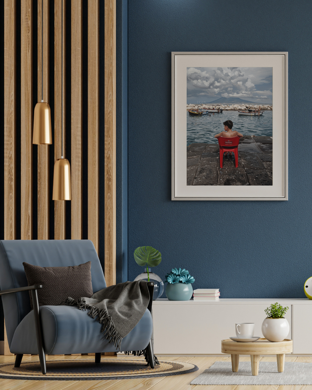 Harbor View Boy Print - Mediterranean Nostalgia Collection
