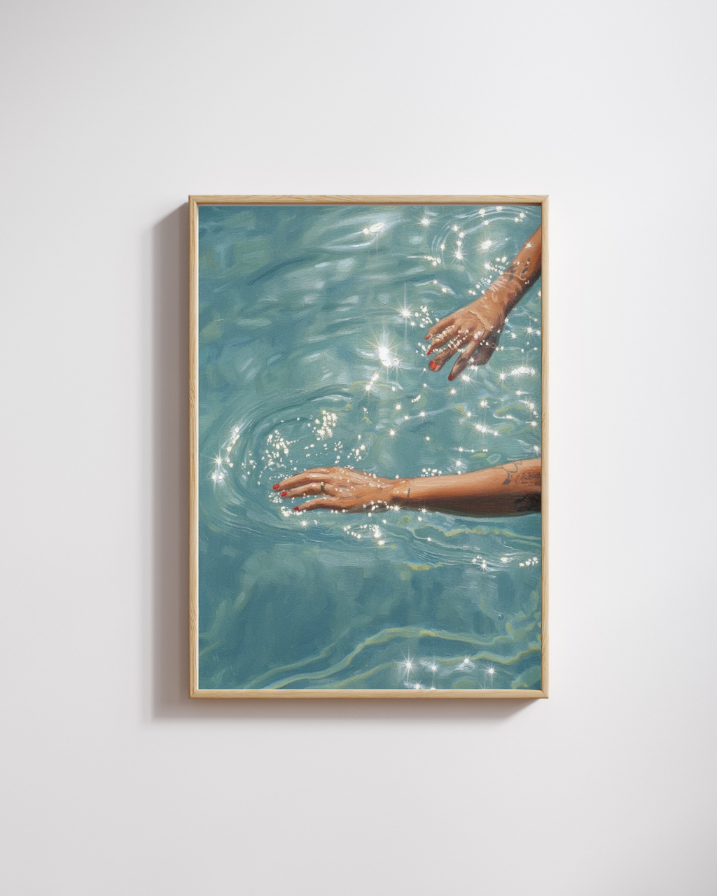 Sparkling Water Hands Print - Mediterranean Nostalgia Collection