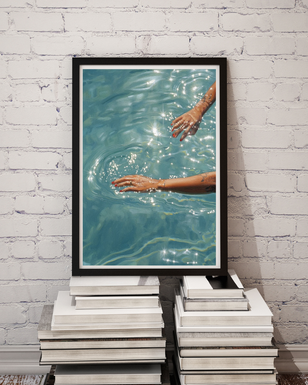 Sparkling Water Hands Print - Mediterranean Nostalgia Collection