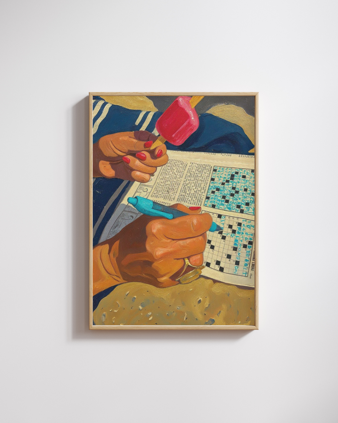 Beach Crossword Print - Mediterranean Nostalgia Collection