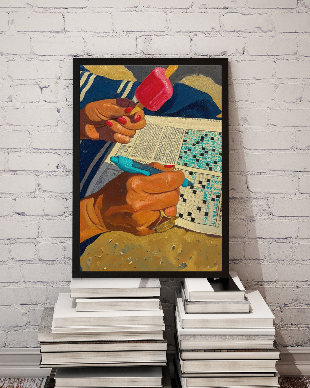 Beach Crossword Print - Mediterranean Nostalgia Collection