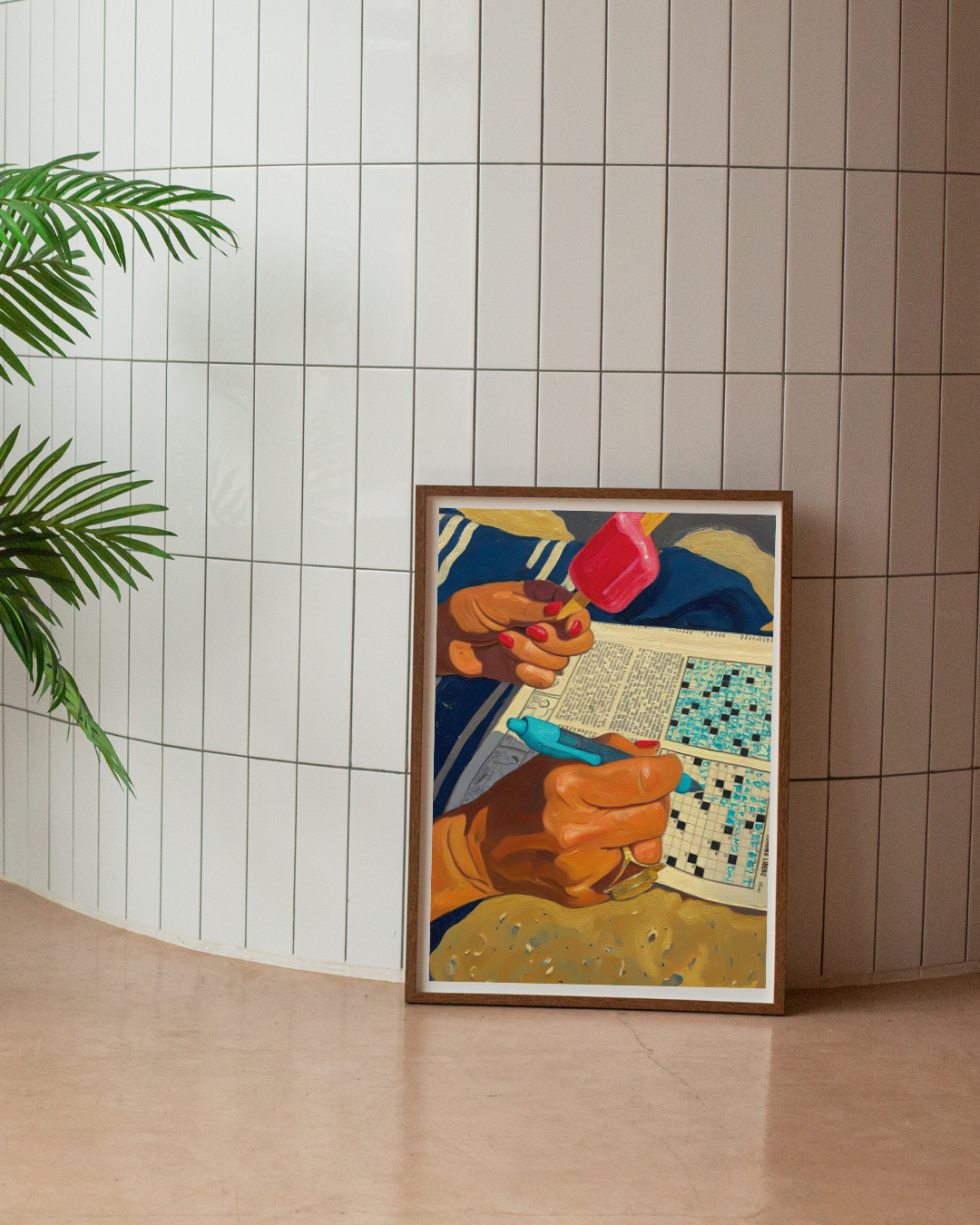 Beach Crossword Print - Mediterranean Nostalgia Collection