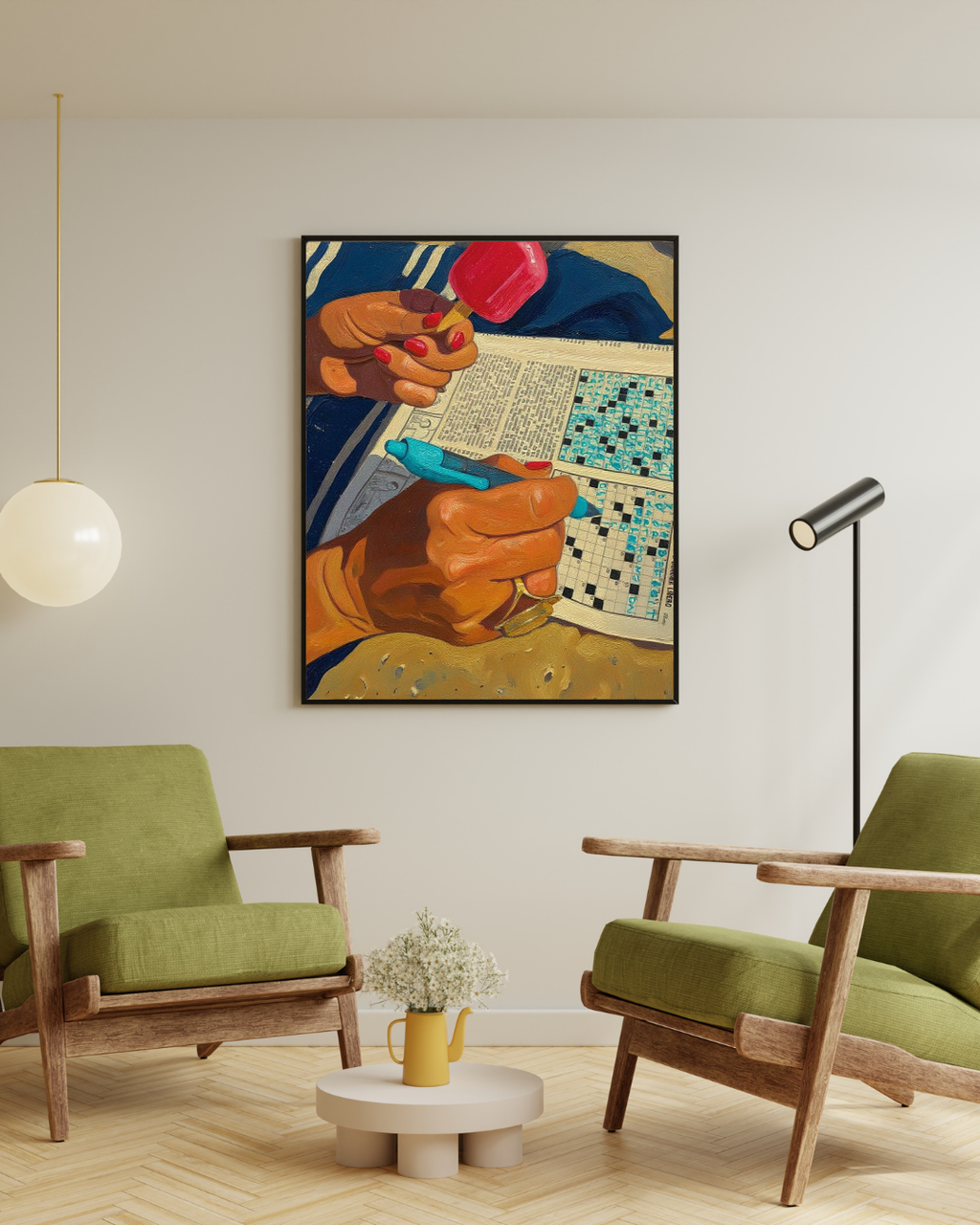 Beach Crossword Print - Mediterranean Nostalgia Collection