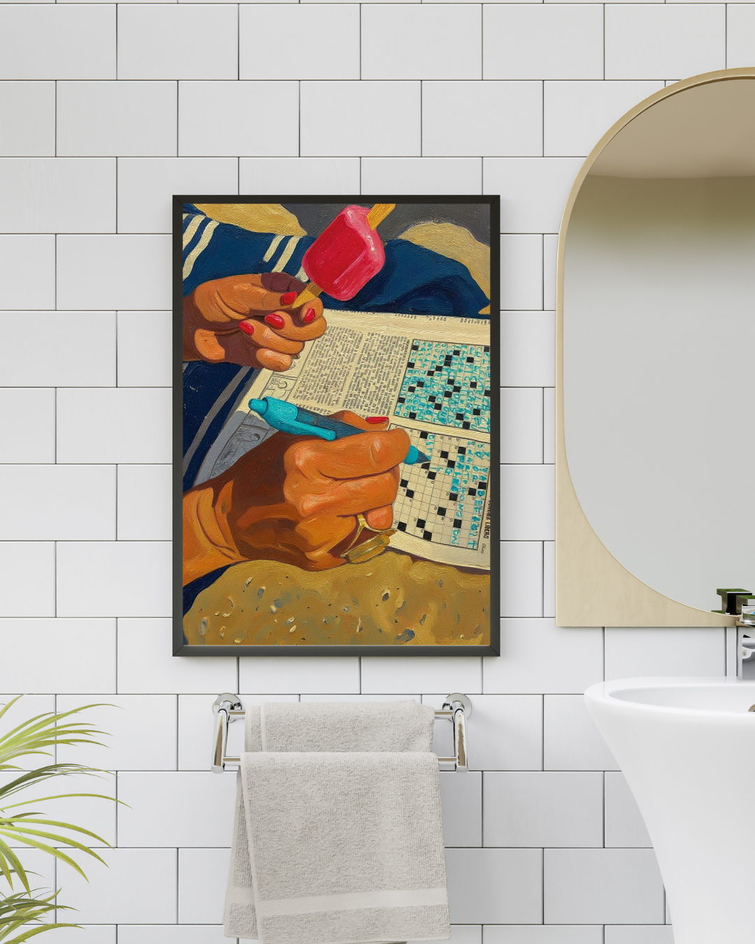 Beach Crossword Print - Mediterranean Nostalgia Collection