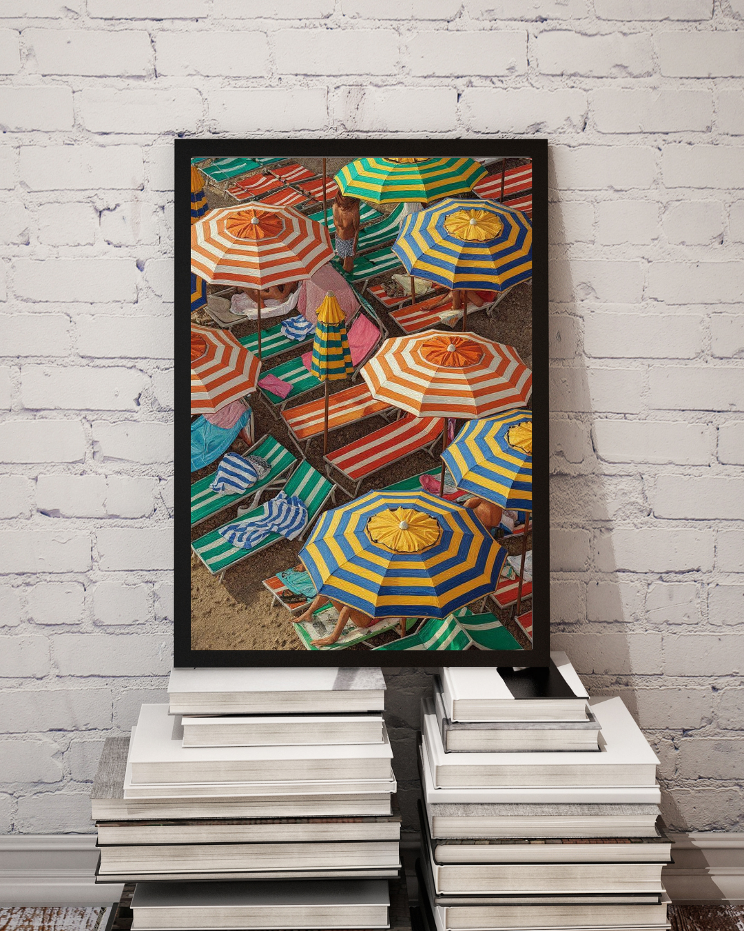 Beach Umbrellas Print - Mediterranean Nostalgia Collection