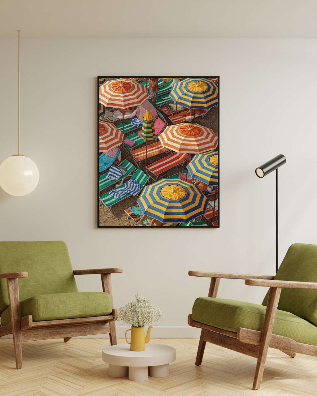 Beach Umbrellas Print - Mediterranean Nostalgia Collection