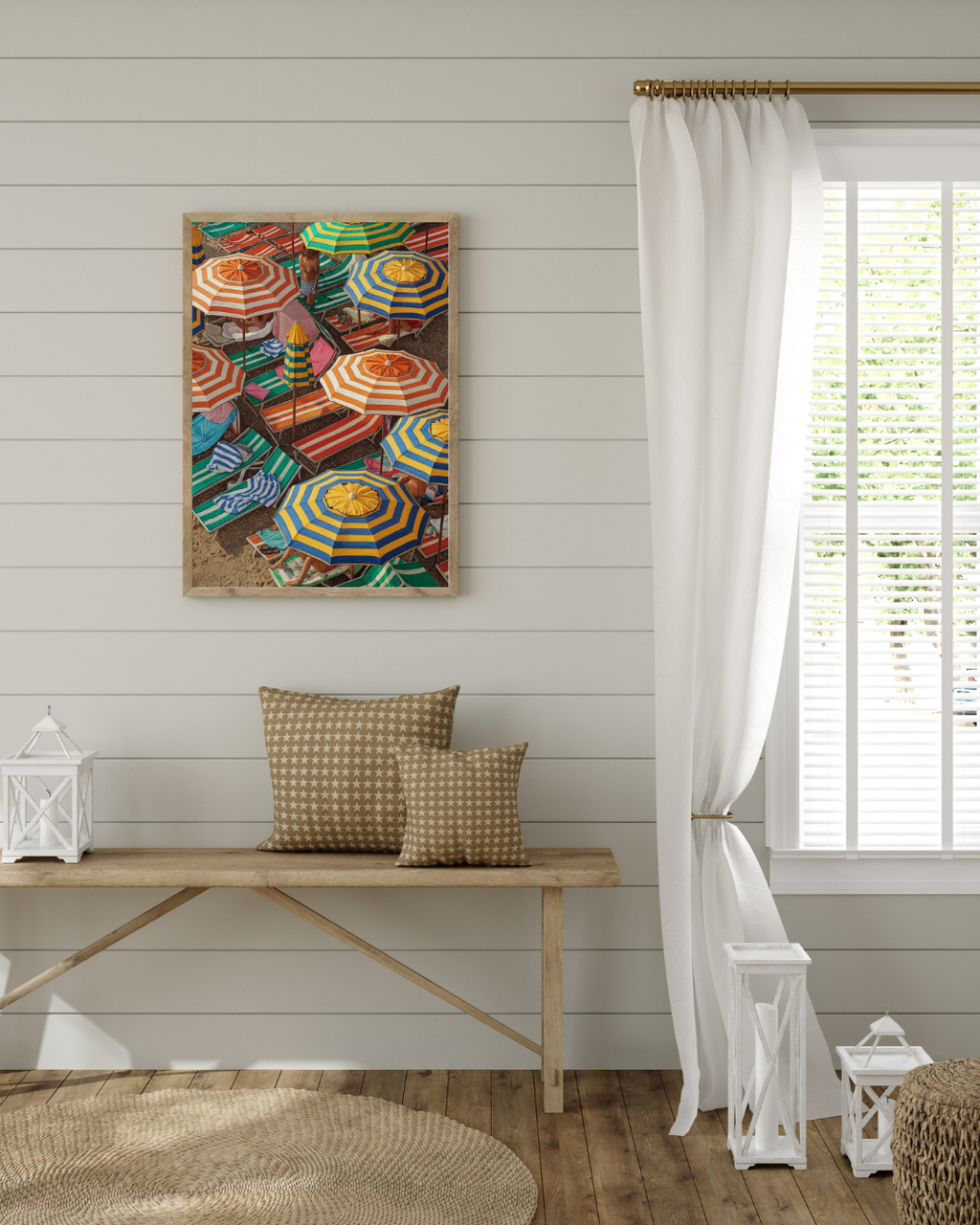 Beach Umbrellas Print - Mediterranean Nostalgia Collection