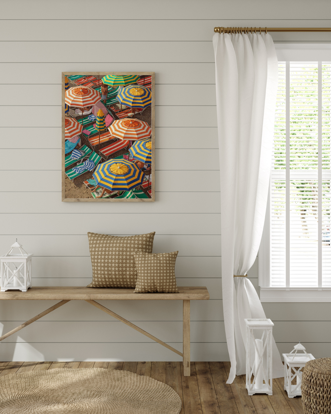 Beach Umbrellas Print - Mediterranean Nostalgia Collection