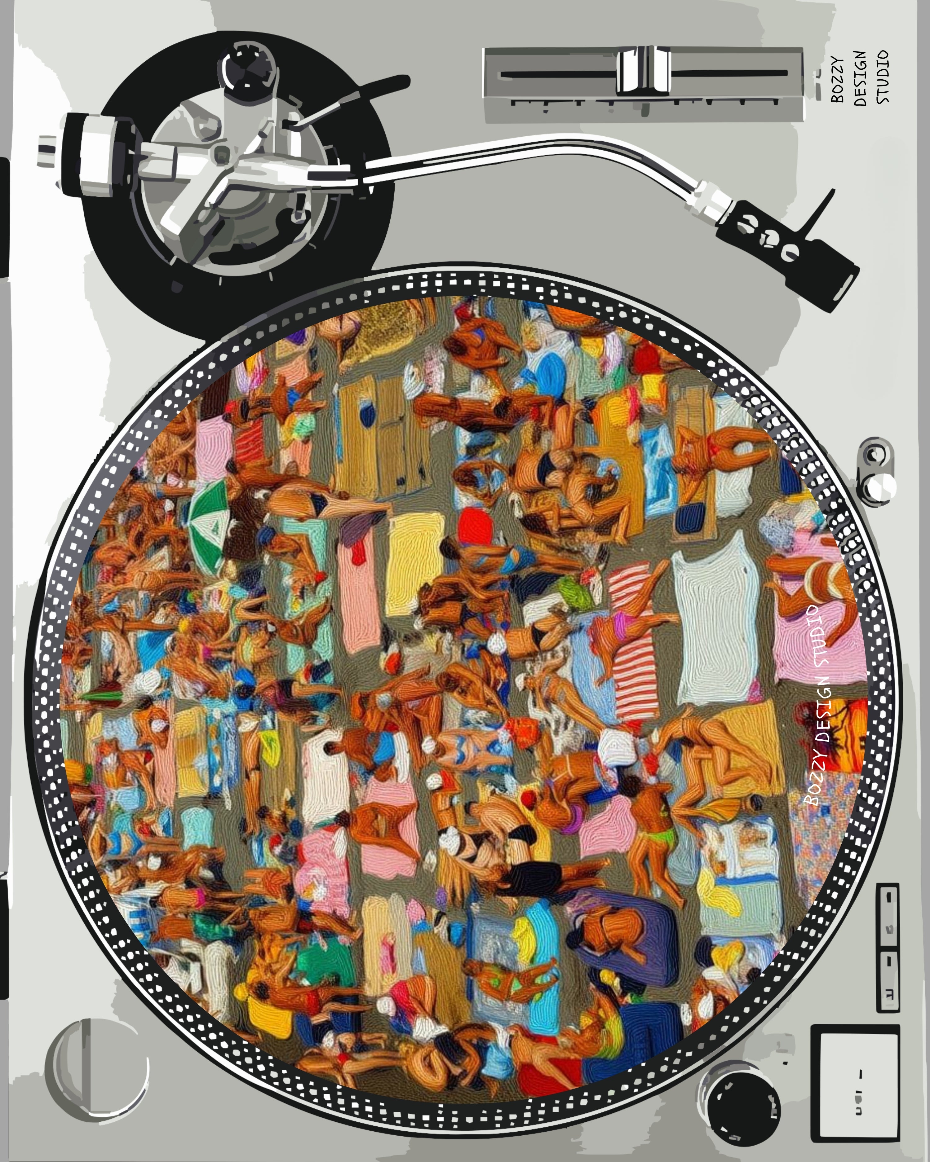 Beach Crowd Slipmat – Mediterranean Nostalgia Collection